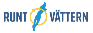 Runt Vättern Logotyp för Runt Vättern med en löpare och en cirkel i gult.